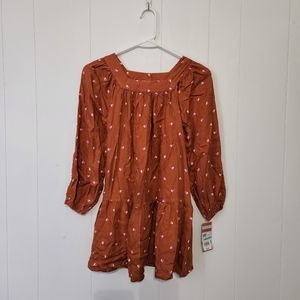 Cat & Jack girl's dark orange heart ruffle dress